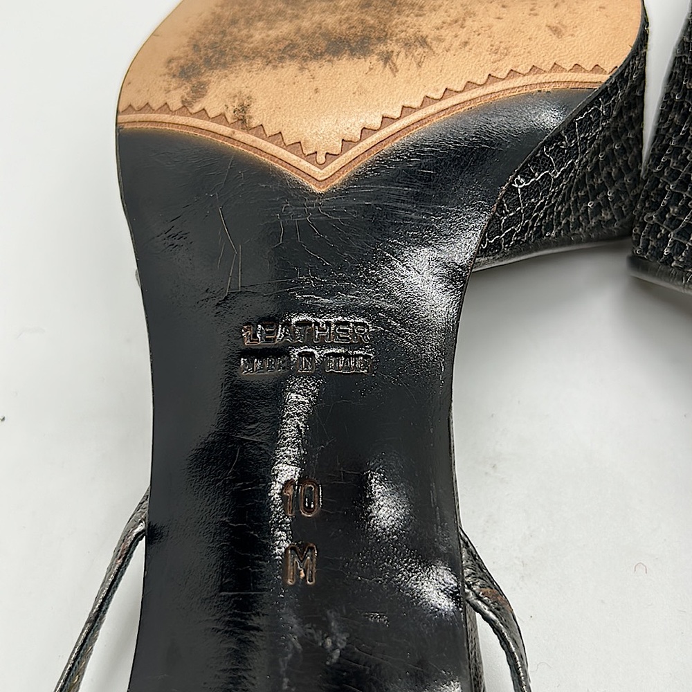 Yves Saint Laurent Auth Gray/Gold Strappy Stiletto Heel Shoes **Size 10** 🔥🔥 - Picture 8 of 10